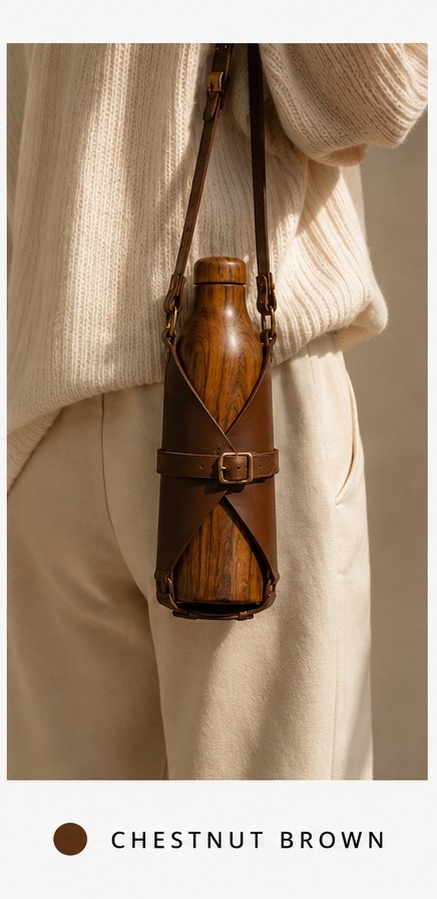 The Cupitta cross-body carrier in Chestnut Brown